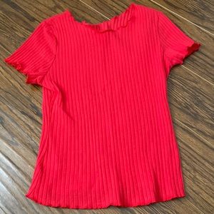Red Ribbed Shirt